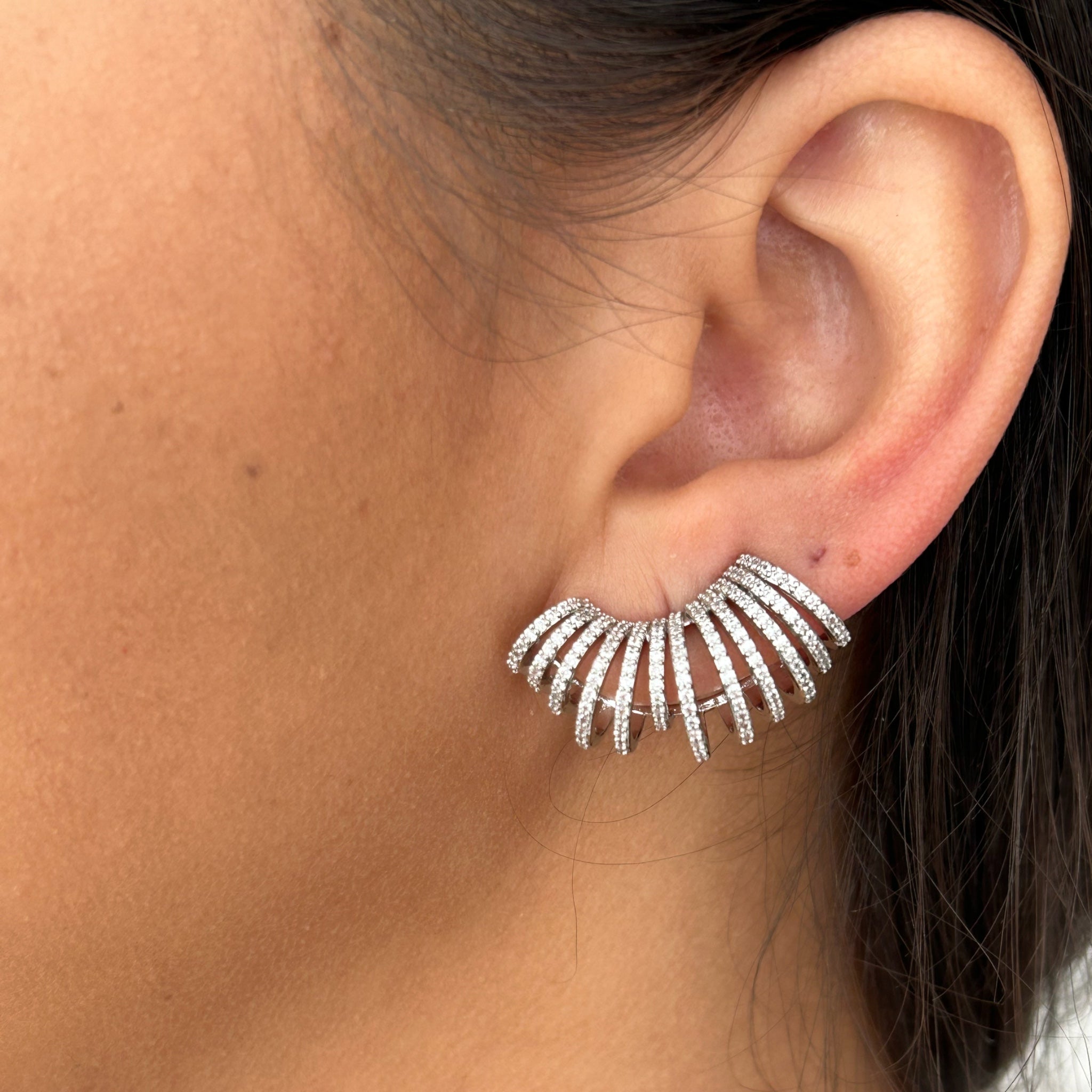 Ear Cuff Aro Zirconia - Rhodium