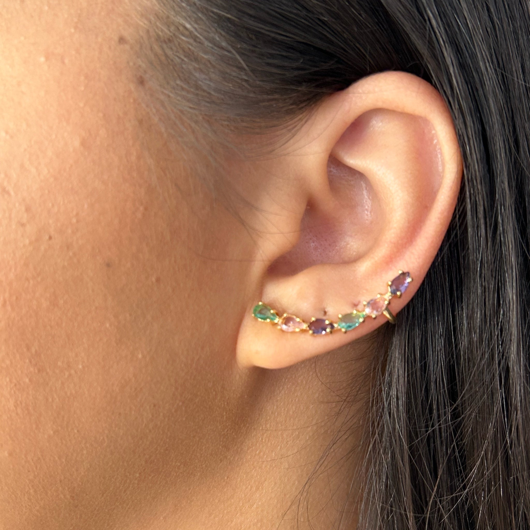 Ear Cuff Pedras Colorido