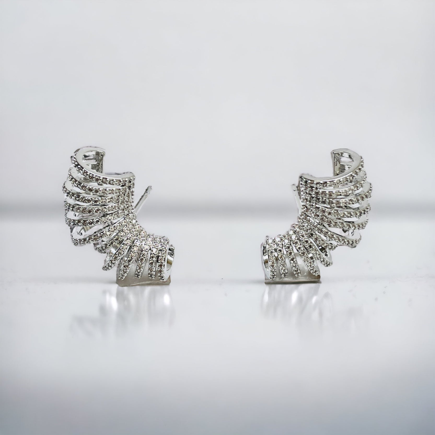 Ear Cuff Aro Zirconia - Rhodium